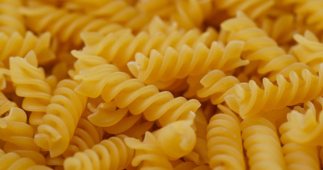 Pile of the dried fusilli
