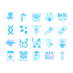 pregnancy and baby gradient flat icons