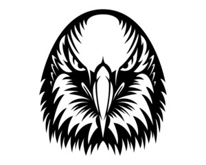 Eagle vector illustration in monochrome. Black and white. Can be used as tattoo design, decal, stencil, vinyl, tshirt printing.
