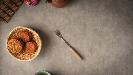 Chinese traditional festival Mid-Autumn Festival delicious mooncakes