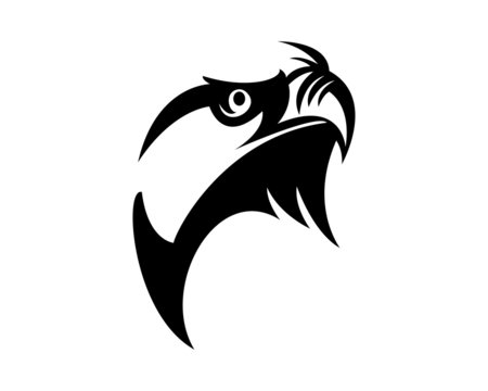 Eagle vector illustration in monochrome. Black and white. Can be used as tattoo design, decal, stencil, vinyl, tshirt printing.