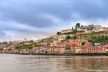 Fototapeta na wymiar Porto Portugal city skyline at Douro River