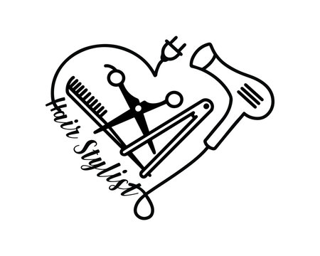 Hairdressing/ hair salon / hairdresser vector illustration that could be used as logo, prints, sticker, stencil, vinyl and many more