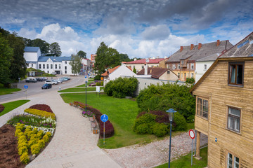 Aerial view of Talsi city in western Latvia.