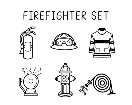 Fire rescue element vector illustration in black and white 