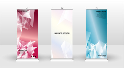 Vertical banner template design. can be used for brochures, covers, publications, etc. the concept of a triangular design background pattern