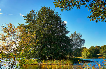 Small romantic island in the lake.