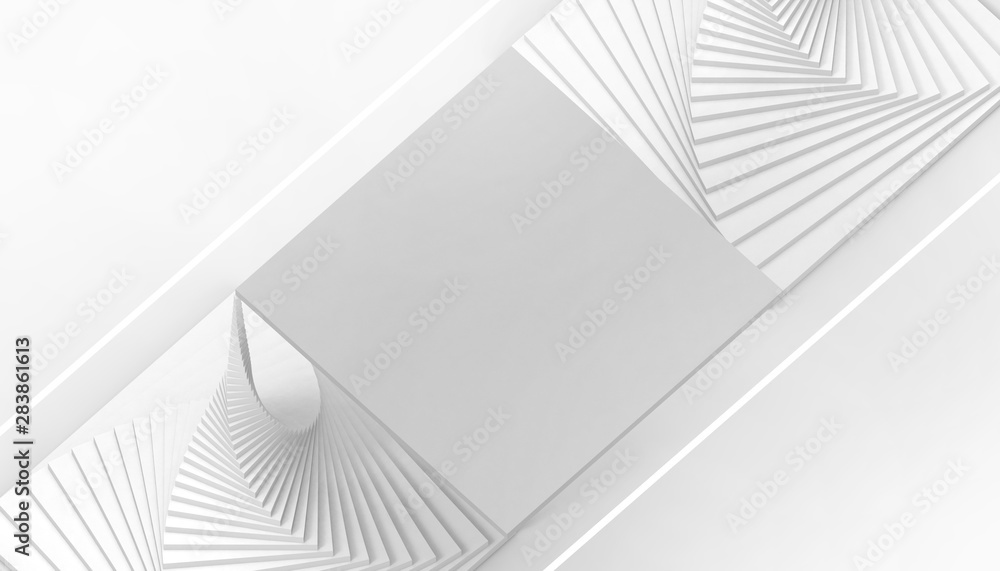 Poster abstract geometric dynamic spiral minimal style spiral modern art monotone illusion mirror concept b