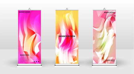 Vertical banner template design. can be used for brochures, covers, publications, etc. The concept of the background is light colored