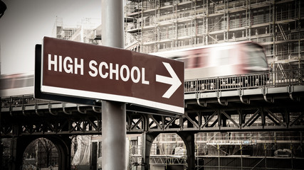 Street Sign to High School