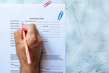 Filling bid proposal form