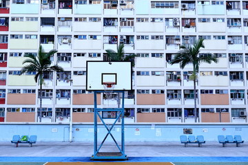 Fototapeta premium Old public populated housing estates in Hong Kong, China