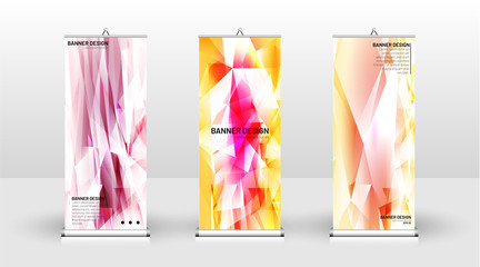 Vertical banner template design. can be used for brochures, covers, publications, etc. the concept of a triangular design background pattern