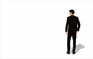 Obraz premium character of a business man with his back in a suit