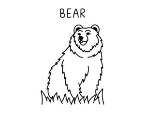 Bear vector illustration in black and white 
