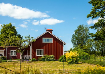 Fototapeta na wymiar Old wooden Swedish house