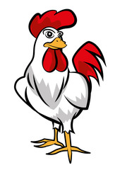 Cartoon Chicken character mascot standing straight - vector mascot