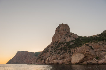 sea and rocky coast in the evening. Black Sea.