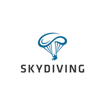 illustration sign for people skydiving sport logo design