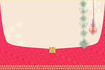 Korean traditional knot, embroidery and flowers pattern. Korean holiday card concept. 