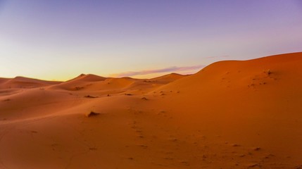 Fototapeta na wymiar sunset in the Sahara desert