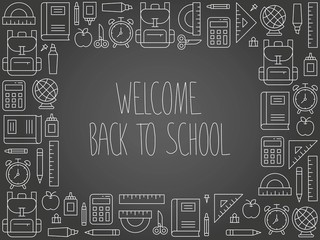 Back to school poster template vector illustration