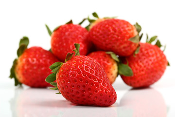 strawberries on white background