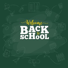 Obraz premium Back to school poster template vector illustration