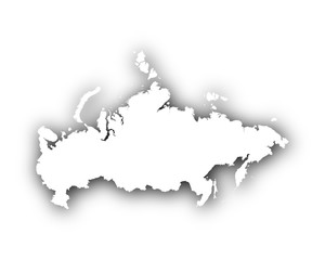 Karte von Russland mit Schatten