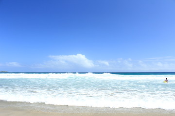 伊豆下田　台風前の大波の入田浜