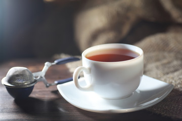 Brewed tea on a serving table