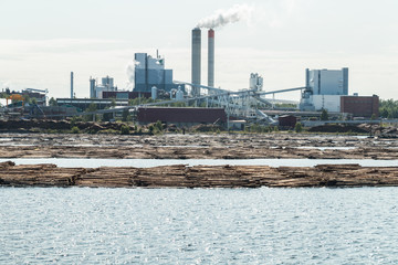 Lappeenranta, Finland - August 7, 2019: Upm factory in Lappeenranta, Finland