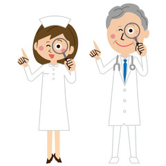 ポップなシニアの医師と看護師が注目