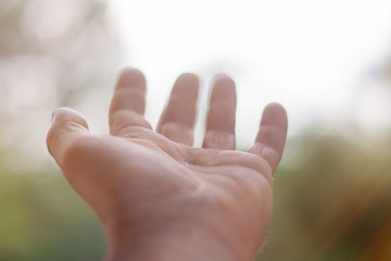 hand sky