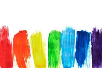 Colorful brush strokes isolated