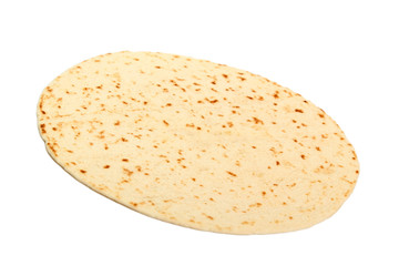Tortilla Wrap Bread. Isolated on a white background.
