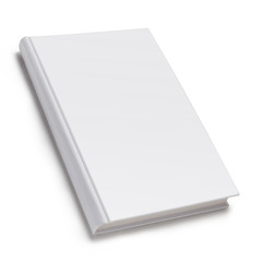 Blank white hard cover book, isolated on white background