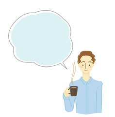 ビジネスマンと吹き出しのイラスト