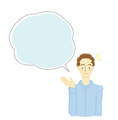 ビジネスマンと吹き出しのイラスト