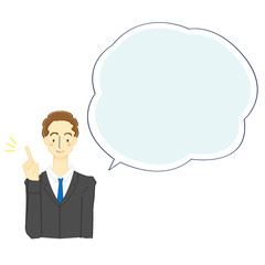 ビジネスマンと吹き出しのイラスト