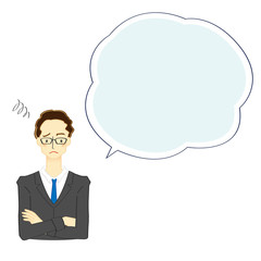 ビジネスマンと吹き出しのイラスト