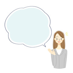 ビジネスウーマンと吹き出しのイラスト