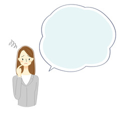 ビジネスウーマンと吹き出しのイラスト