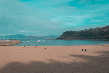 Fototapeta na wymiar Beach with boats