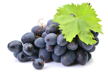 Grapes on a white background