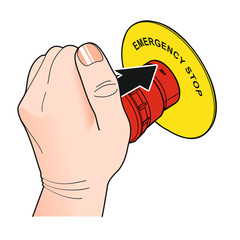 Not-Aus  mit Beschriftung [coloriert]