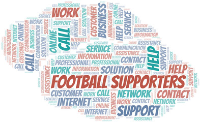 Obraz premium Football Supporters word cloud vector made with text only.