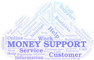 Obraz premium Money Support word cloud vector made with text only.