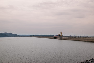 Fototapeta na wymiar Khun Dan Prakarnchon Dam, Nakhon Nayok, Thailand.