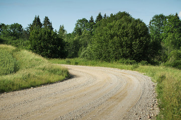 Fototapeta premium Gravel country road.